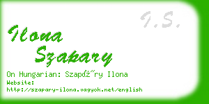 ilona szapary business card